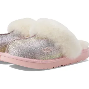NIB YOUTH 5‎ 6 WOMENS 7 8 COZY GLITTER PINK SHEARLING LINED SLIPPERS