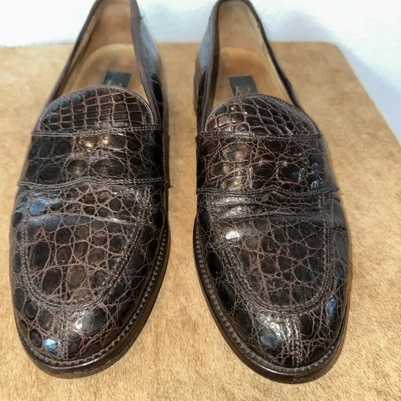 NICE! Men's $1195 ZELLI Genuine Crocodile Alligator Boots Loafers‎ Shoes 10 M