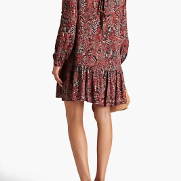 NICHOLASDevan gathered snake-print crepe mini dress size 6 luxury Brand