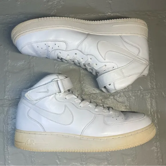 Nike Air Force 1 AF1 Mid '07 Triple White Sneakers Shoes size 13