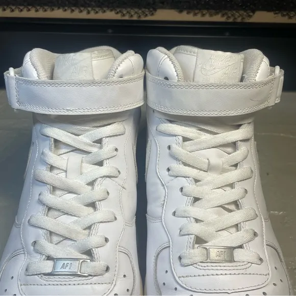 Nike Air Force 1 AF1 Mid '07 Triple White Sneakers Shoes size 13