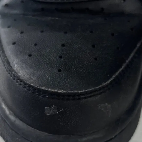 Nike Air Force 1 Leather Sneakers Low 11 Black Shoes Lace Up