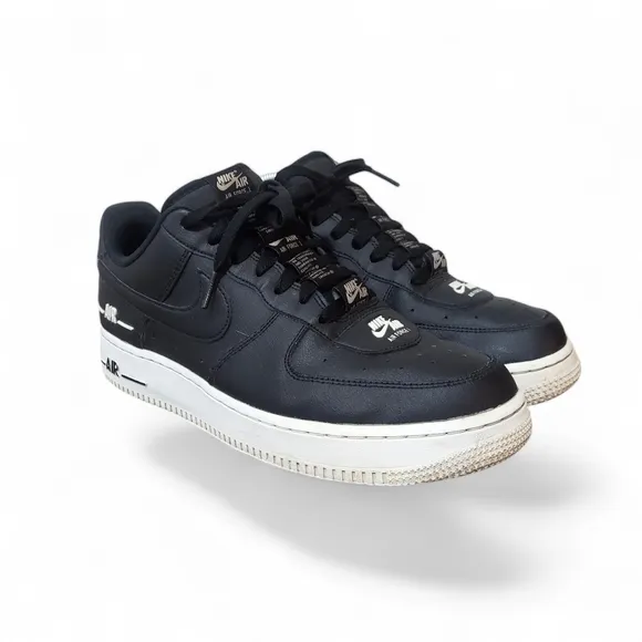 Nike Air Force 1 Low Double Air Low Black White Running Sneakers Men's Size 8