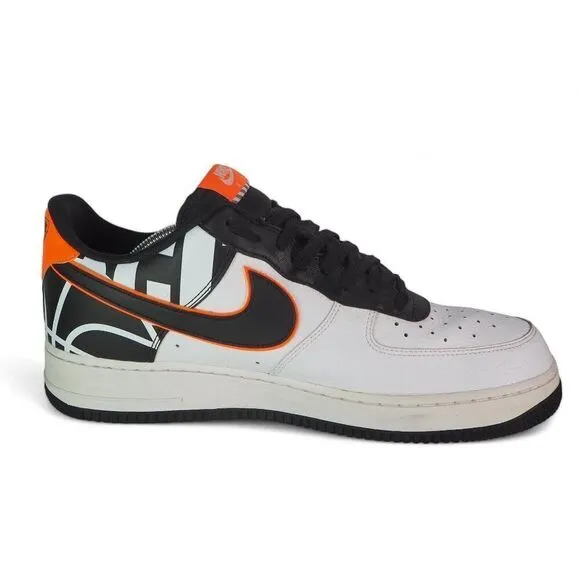 Nike Air Force 1 '07 LV8 'White Black Orange' Sneakers 823511-104 Men's 12