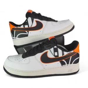 Nike Air Force 1 '07 LV8 'White Black Orange' Sneakers 823511-104 Men's 12