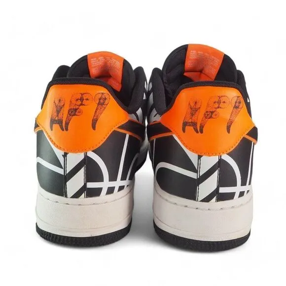 Nike Air Force 1 '07 LV8 'White Black Orange' Sneakers 823511-104 Men's 12