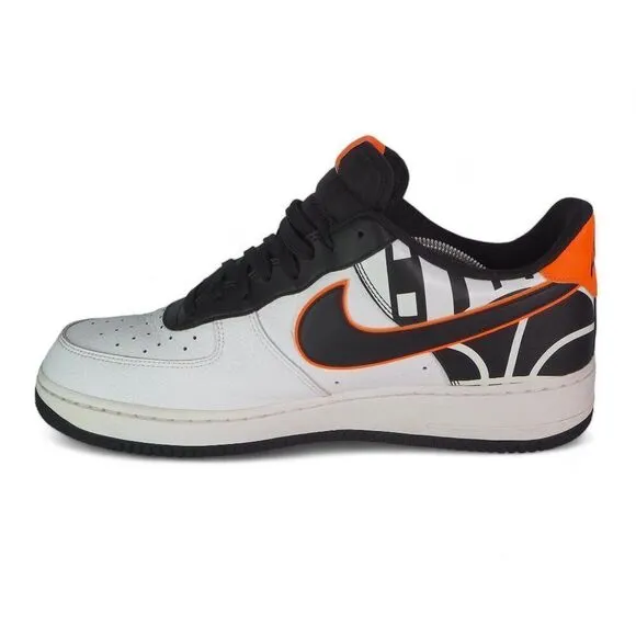 Nike Air Force 1 '07 LV8 'White Black Orange' Sneakers 823511-104 Men's 12