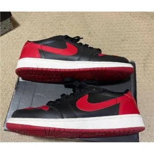 Nike Air Jordan 1 Retro Low OG GS Bred 2015  709999-001  Youth Size 7Y Banned