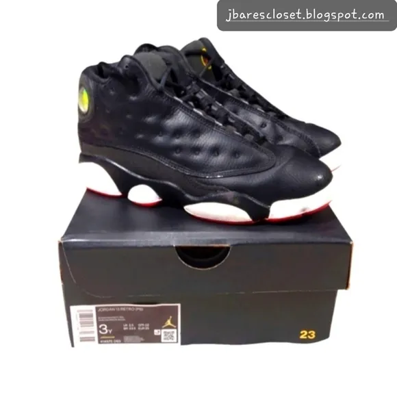 Nike Air Jordan 13 retro (PS) size 3y preschool Black/university red OG …