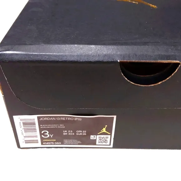 Nike Air Jordan 13 retro (PS) size 3y preschool Black/university red OG …
