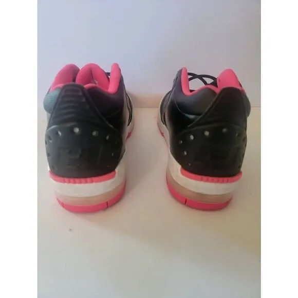Nike Air Jordan Big Fund Girl's Black And Pink Lace-Up Sneaker Shoes Size 5.5Y