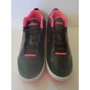 Nike Air Jordan Big Fund Girl's Black And Pink Lace-Up Sneaker Shoes Size 5.5Y