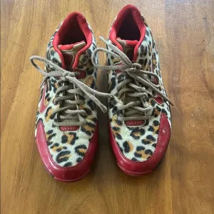 Nike Air Leopard Print Sneakers with Red Accents- Rare and Unique
