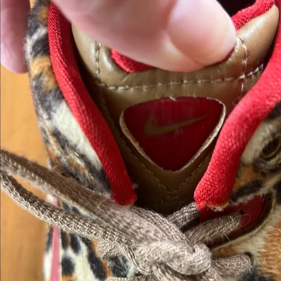 Nike Air Leopard Print Sneakers with Red Accents- Rare and Unique