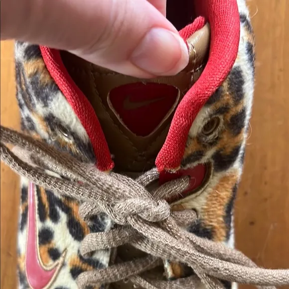 Nike Air Leopard Print Sneakers with Red Accents- Rare and Unique