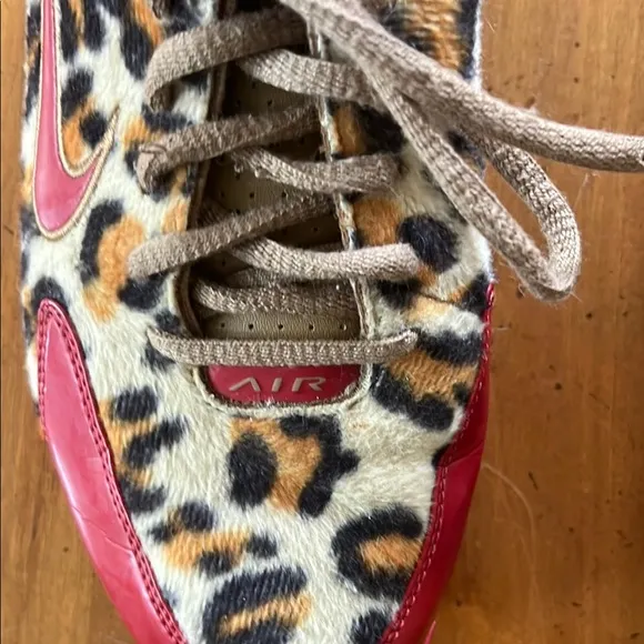 Nike Air Leopard Print Sneakers with Red Accents- Rare and Unique