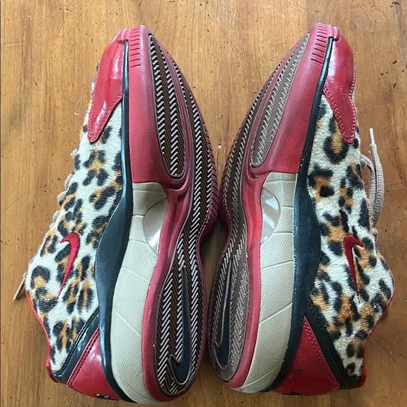 Nike Air Leopard Print Sneakers with Red Accents- Rare and Unique