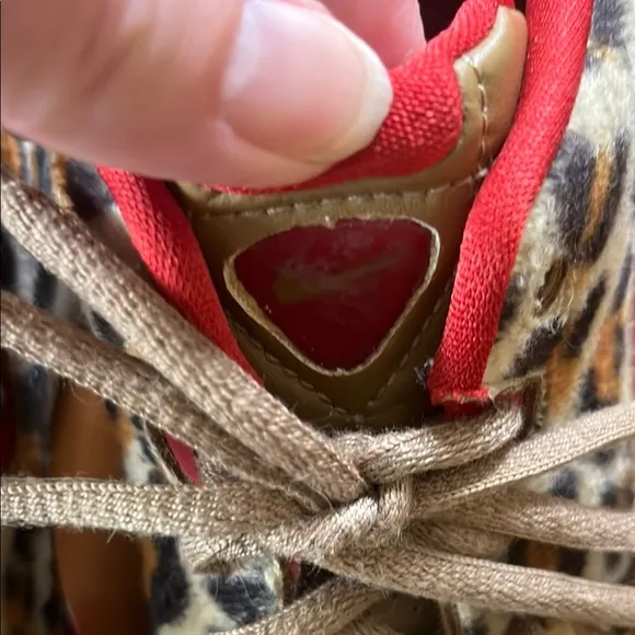 Nike Air Leopard Print Sneakers with Red Accents- Rare and Unique