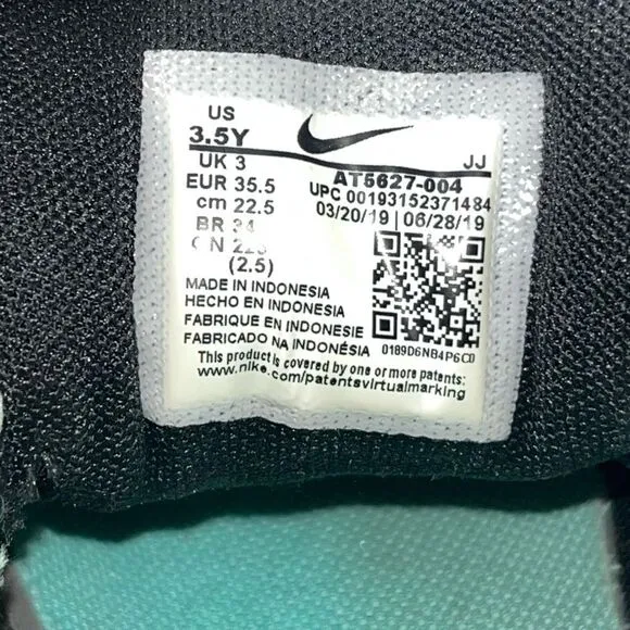Nike Air Max 200 Girls 3.5 Running Shoes Cushioned Athletic Sneakers Black Gray