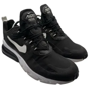 Nike Air Max 270 React Mens 10.5 Black White Athletic Running Sneakers Cushioned