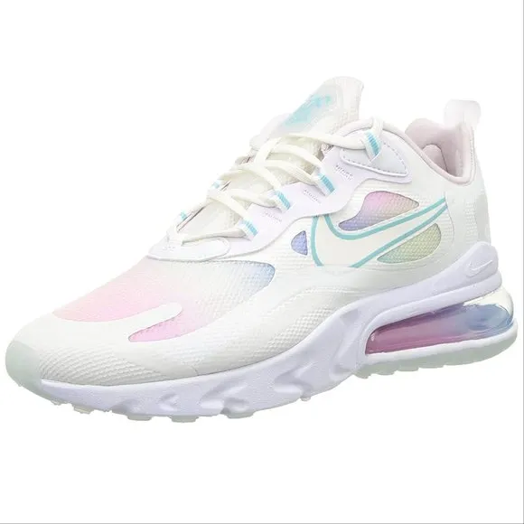 NIKE Air Max 270 React Women's SIZE 12 Summit White Bleached Aqua CK6929-100 NEW