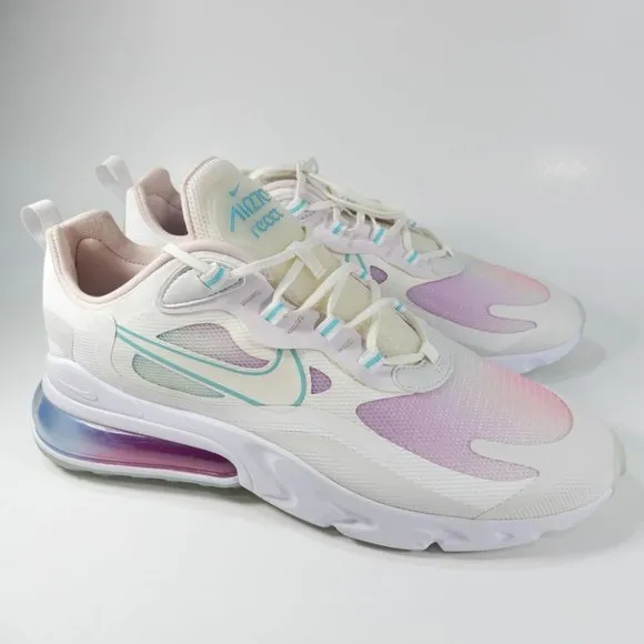 NIKE Air Max 270 React Women's SIZE 12 Summit White Bleached Aqua CK6929-100 NEW