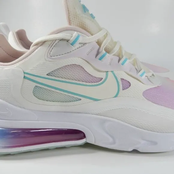 NIKE Air Max 270 React Women's SIZE 12 Summit White Bleached Aqua CK6929-100 NEW