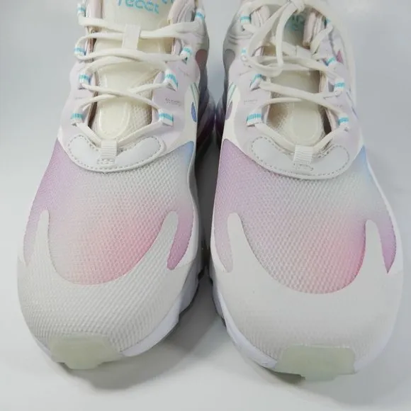 NIKE Air Max 270 React Women's SIZE 12 Summit White Bleached Aqua CK6929-100 NEW