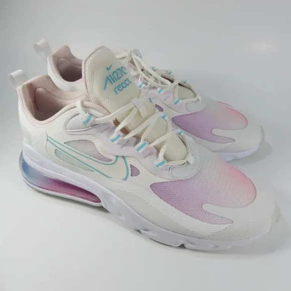 NIKE Air Max 270 React Women's SIZE 12 Summit White Bleached Aqua CK6929-100 NEW