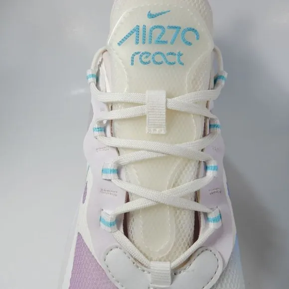 NIKE Air Max 270 React Women's SIZE 12 Summit White Bleached Aqua CK6929-100 NEW