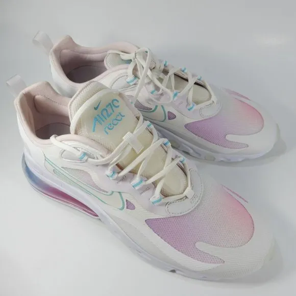 NIKE Air Max 270 React Women's SIZE 12 Summit White Bleached Aqua CK6929-100 NEW