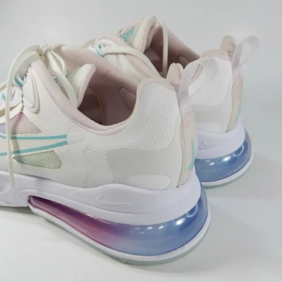 NIKE Air Max 270 React Women's SIZE 12 Summit White Bleached Aqua CK6929-100 NEW