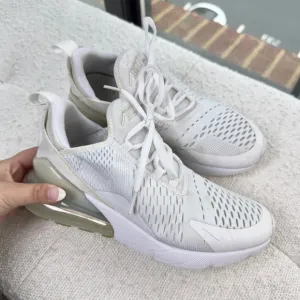 Nike Air Max 270 White Sneakers 6Y Young 7 Womens
