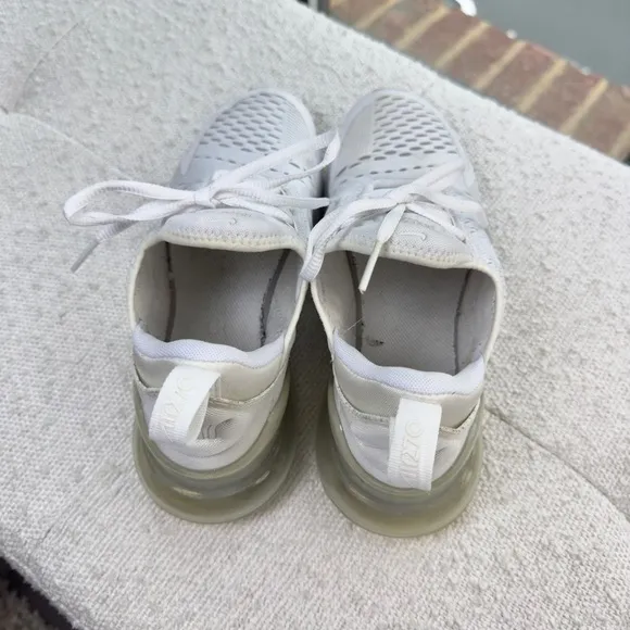 Nike Air Max 270 White Sneakers 6Y Young 7 Womens