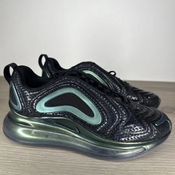 NIKE AIR MAX 720 GS THROWBACK FUTURE YOUTHS 5.5Y WOMENS SHOES SIZE 7 BLACK
