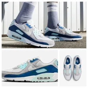 Nike Air Max 90 Shoes Platinum White Glacier Blue FN6958-001 Mens Size  10 NEW