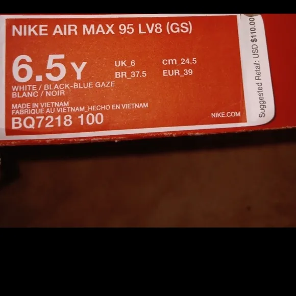 Nike Air Max 95 LV8 Black and Blue Sneakers 6.5Y