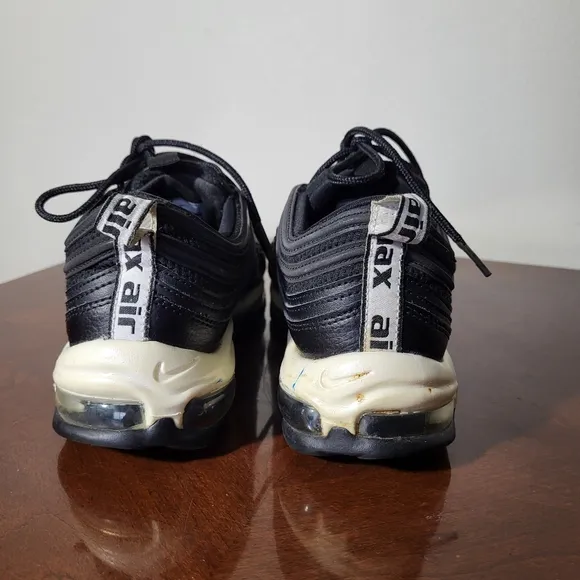 Nike Air Max 97 Black and White Athletic Shoes with Cushioned Sole Size 10