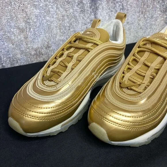 Nike Air Max 97 LX Metallic Gold Sneakers Size 6