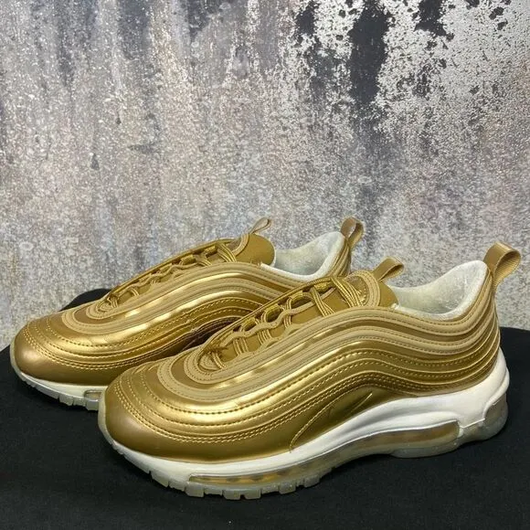 Nike Air Max 97 LX Metallic Gold Sneakers Size 6