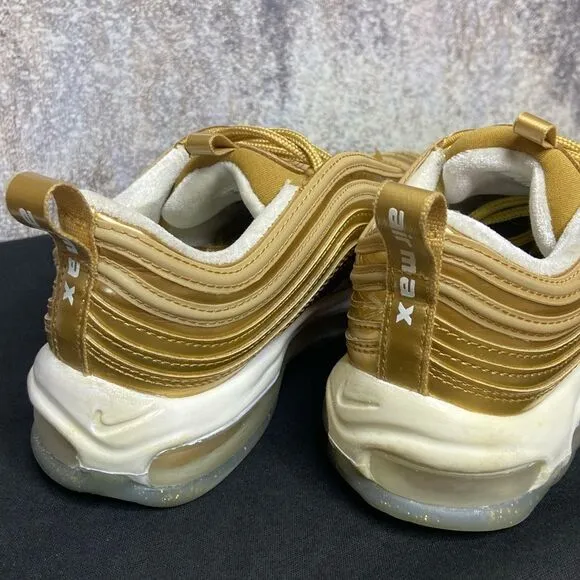 Nike Air Max 97 LX Metallic Gold Sneakers Size 6
