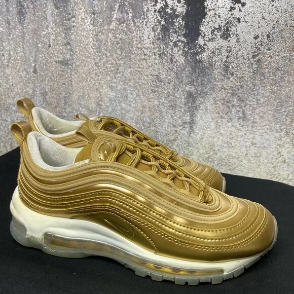 Nike Air Max 97 LX Metallic Gold Sneakers Size 6