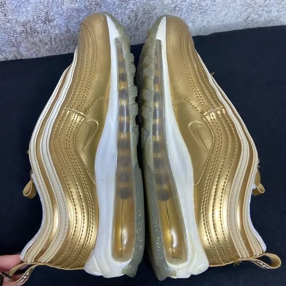 Nike Air Max 97 LX Metallic Gold Sneakers Size 6