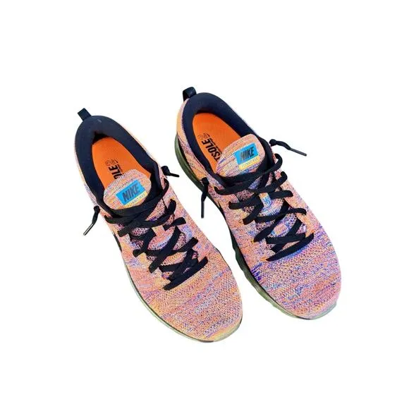 Nike Air Max Flyknit Mens 9 Multicolor Running Shoes Sneakers Athletic Casual