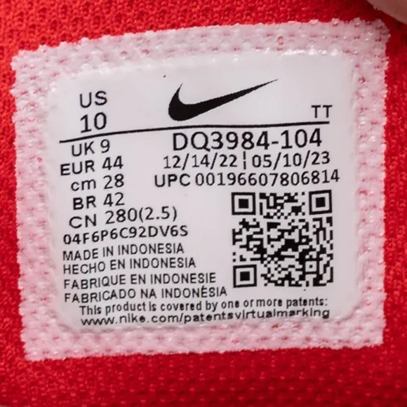 Nike Air Max TW Cushioned Running White University Red DQ3984-104 Men Size 10