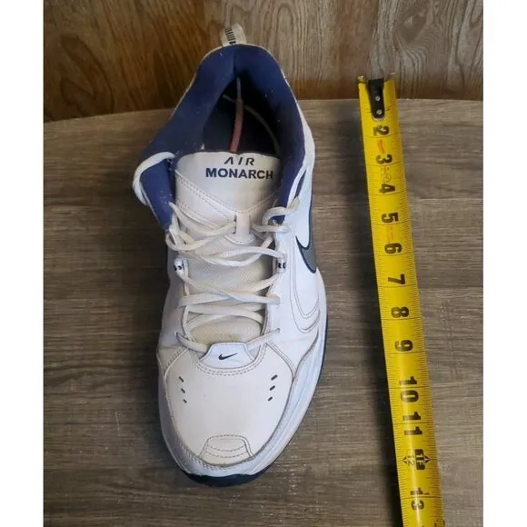 Nike Air Monarch Athletic Shoes Sneakers Mens Size 12 White Navy
