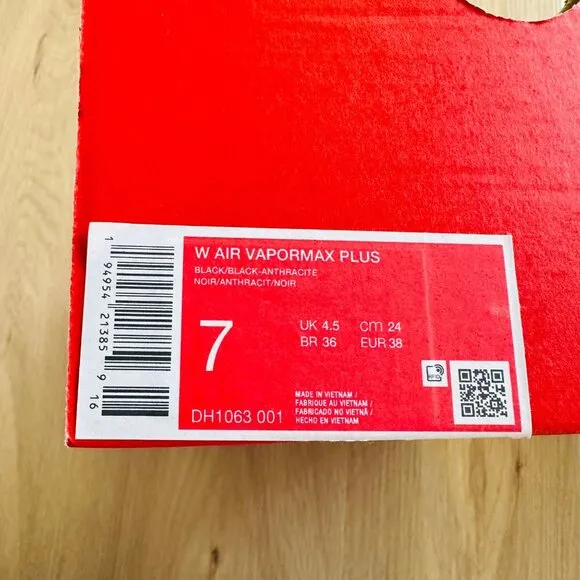 ⭐Nike Air VaporMax Plus Triple Black Shoes Sneakers Women’s Size 7 DH1063-001⭐