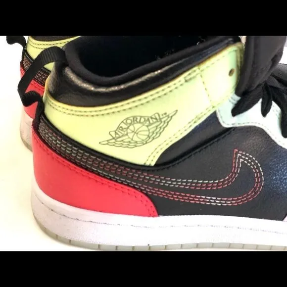 Nike Air Jordan Mid Glow N Dark Youth Shoes SZ 3Y
