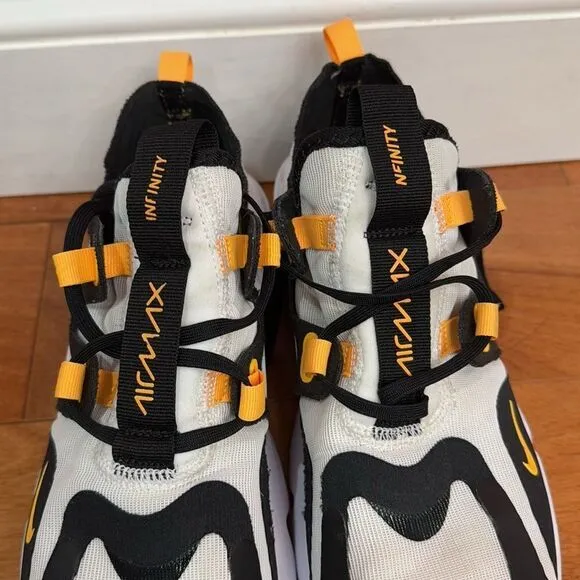 Nike Air Max Infinity White Laser Orange Sneakers Black white Orange size 8