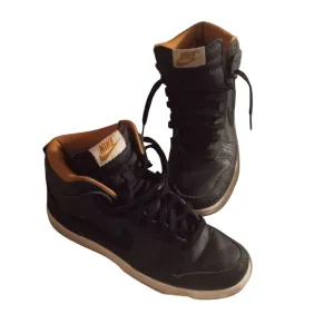 Nike Black and Orange Athletic High-Top Shoes